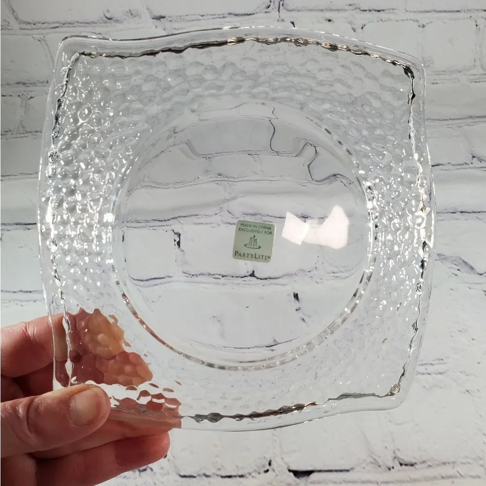💜NIB PartyLite Clear Clarity Pillar Tray Set - Picture 5 of 10